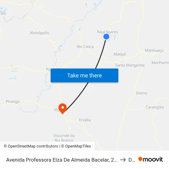 Avenida Professora Elza De Almeida Bacelar, 2100 to Dvt map