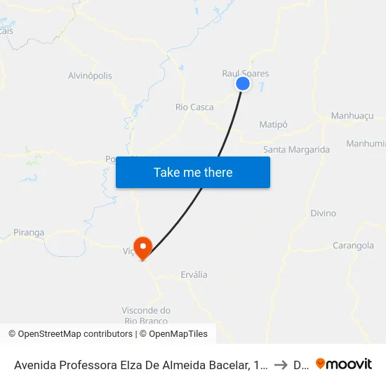 Avenida Professora Elza De Almeida Bacelar, 1636 to Dvt map