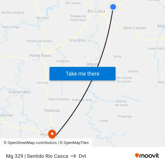 Mg 329 | Sentido Rio Casca to Dvt map
