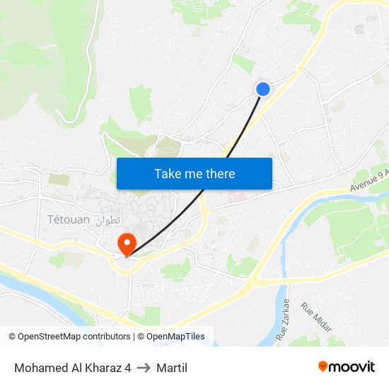 Mohamed Al Kharaz 4 to Martil map