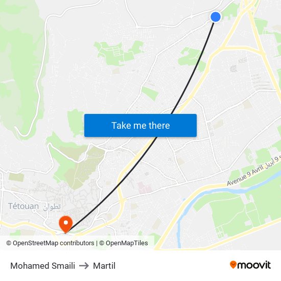 Mohamed Smaili to Martil map