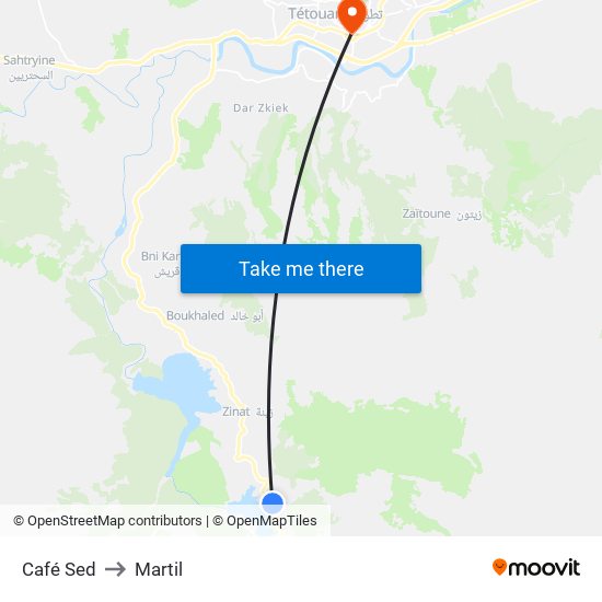 Café Sed to Martil map