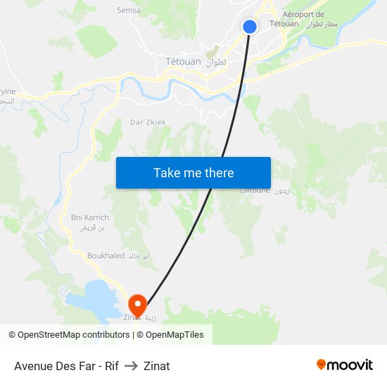 Avenue Des Far - Rif to Zinat map