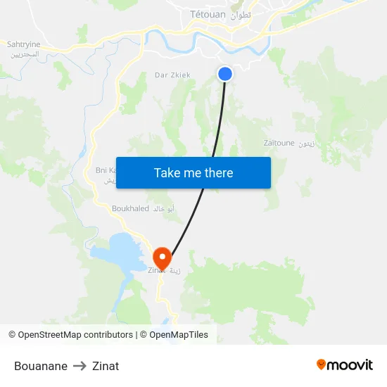 Bouanane to Zinat map