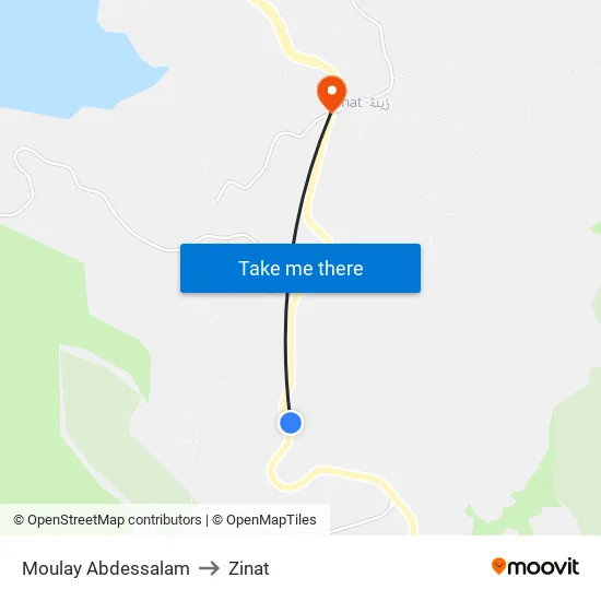 Moulay Abdessalam to Zinat map