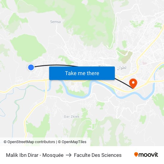 Malik Ibn Dirar - Mosquée to Faculte Des Sciences map