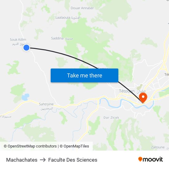 Machachates to Faculte Des Sciences map