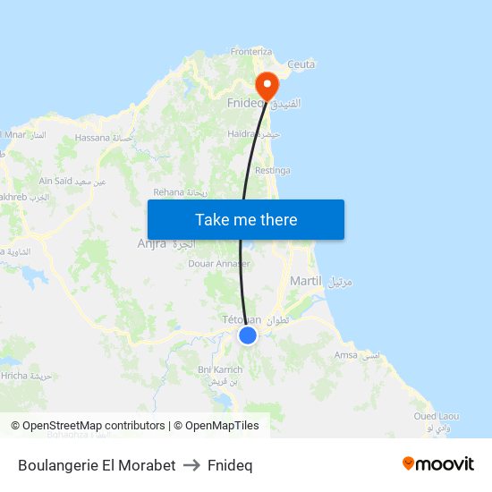 Boulangerie El Morabet to Fnideq map