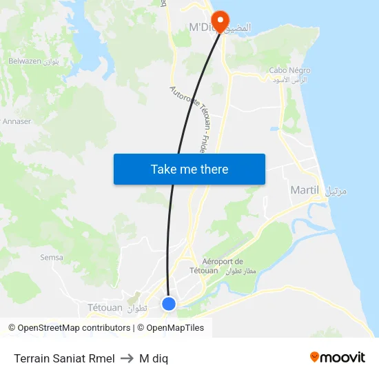 Terrain Saniat Rmel to M diq map
