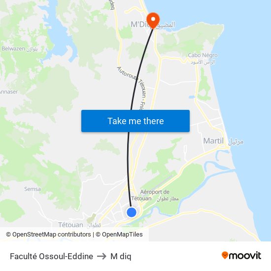 Faculté Ossoul-Eddine to M diq map