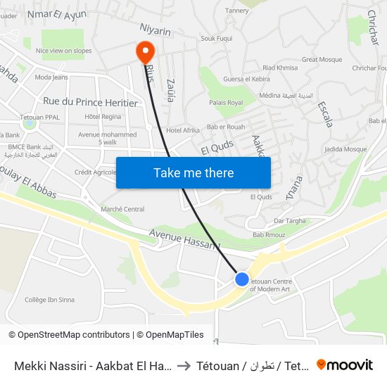 Mekki Nassiri - Aakbat El Halouf to Tétouan / تطوان / Tetuán map