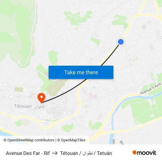 Avenue Des Far - Rif to Tétouan / تطوان / Tetuán map