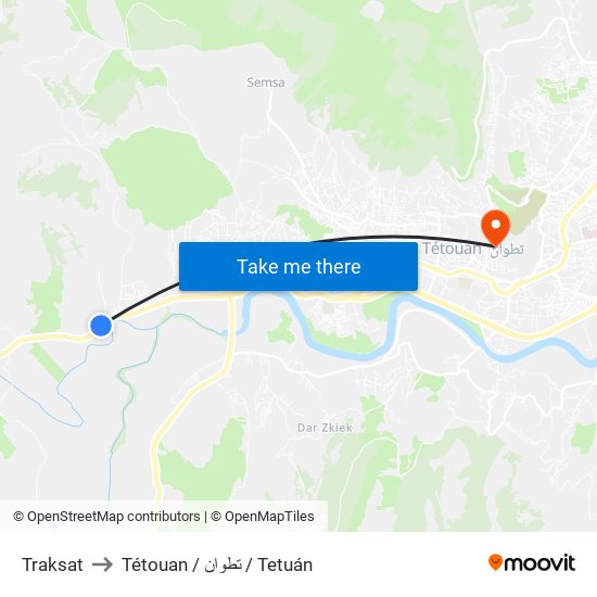 Traksat to Tétouan / تطوان / Tetuán map