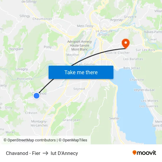 Chavanod - Fier to Iut D'Annecy map