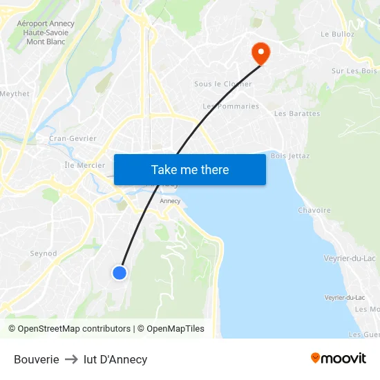 Bouverie to Iut D'Annecy map