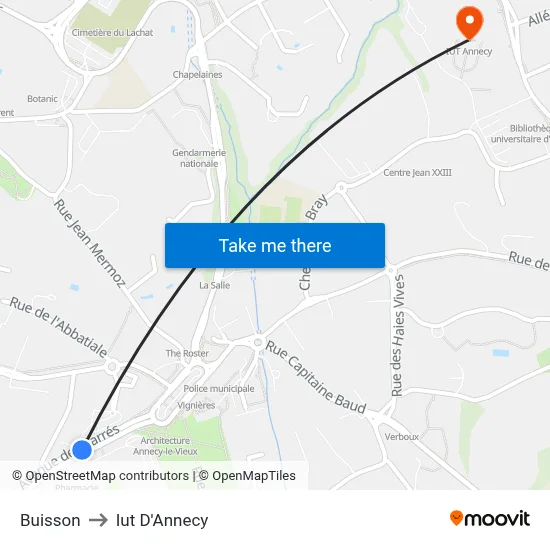 Buisson to Iut D'Annecy map