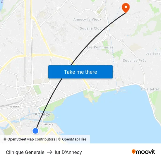 Clinique Generale to Iut D'Annecy map