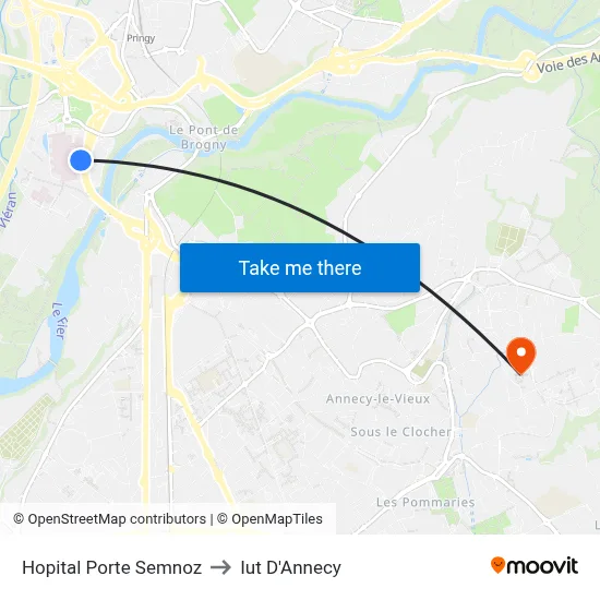 Hopital Porte Semnoz to Iut D'Annecy map