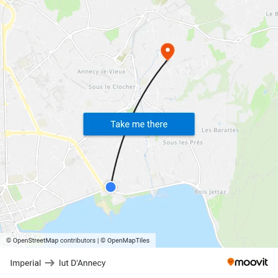 Imperial to Iut D'Annecy map