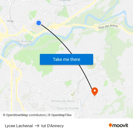 Lycee Lachenal to Iut D'Annecy map