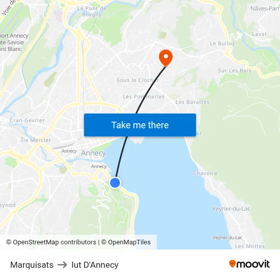 Marquisats to Iut D'Annecy map