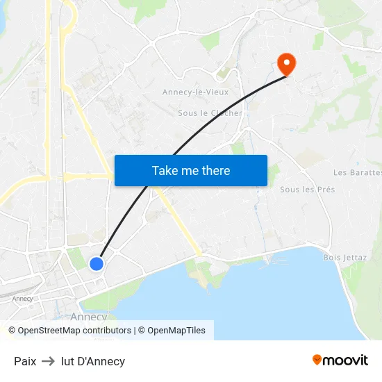 Paix to Iut D'Annecy map