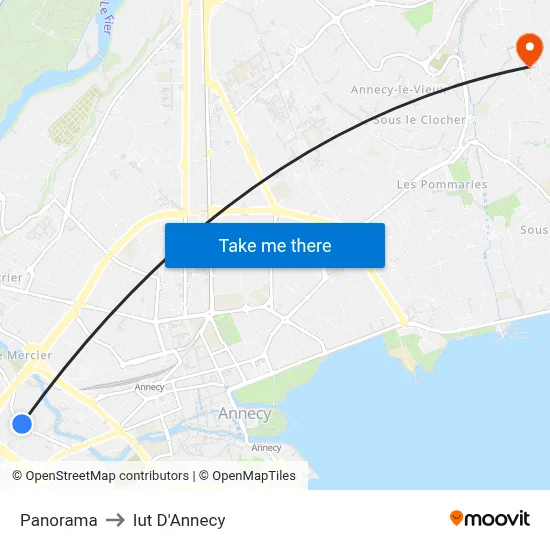 Panorama to Iut D'Annecy map