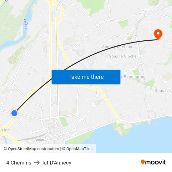 4 Chemins to Iut D'Annecy map