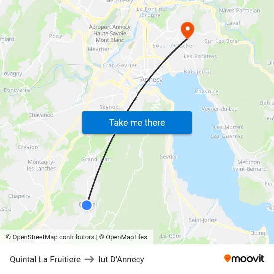 Quintal La Fruitiere to Iut D'Annecy map