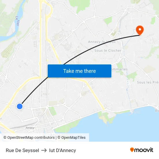 Rue De Seyssel to Iut D'Annecy map