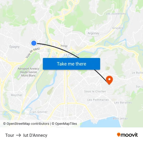 Tour to Iut D'Annecy map