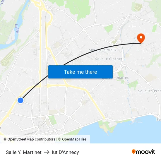 Salle Y. Martinet to Iut D'Annecy map