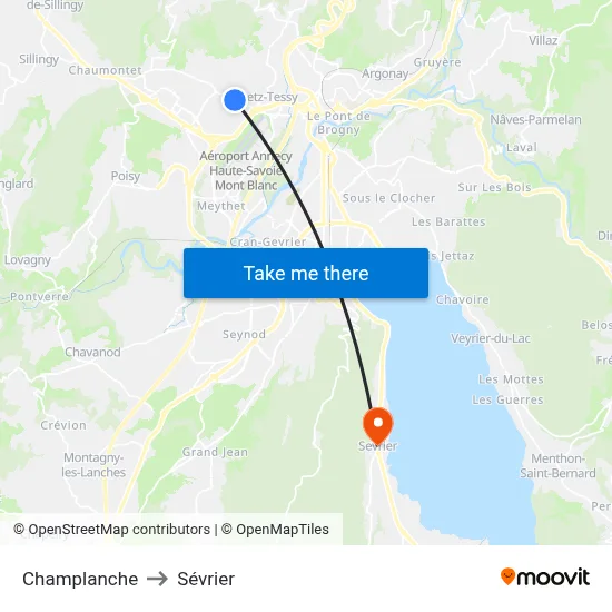 Champlanche to Sévrier map
