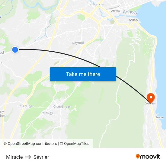 Miracle to Sévrier map