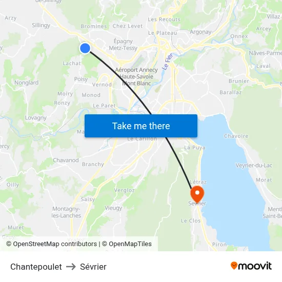 Chantepoulet to Sévrier map
