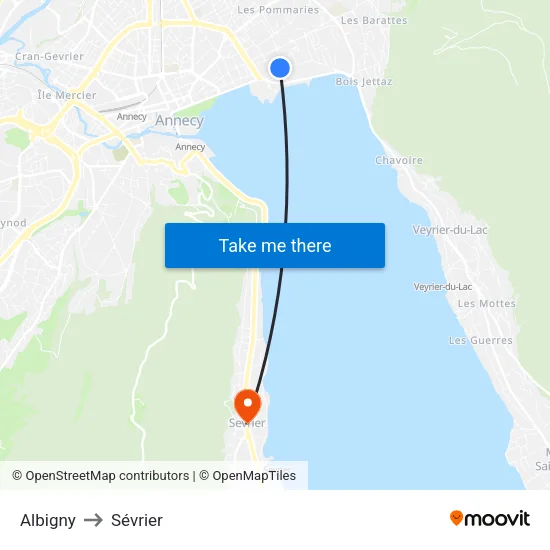 Albigny to Sévrier map