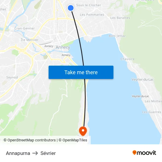 Annapurna to Sévrier map