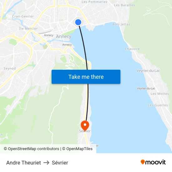 Andre Theuriet to Sévrier map