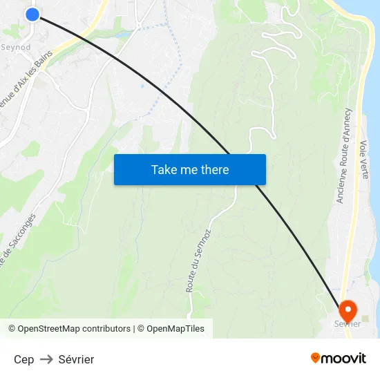 Cep to Sévrier map
