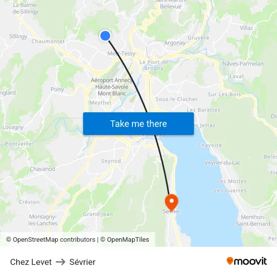 Chez Levet to Sévrier map