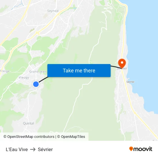 L'Eau Vive to Sévrier map