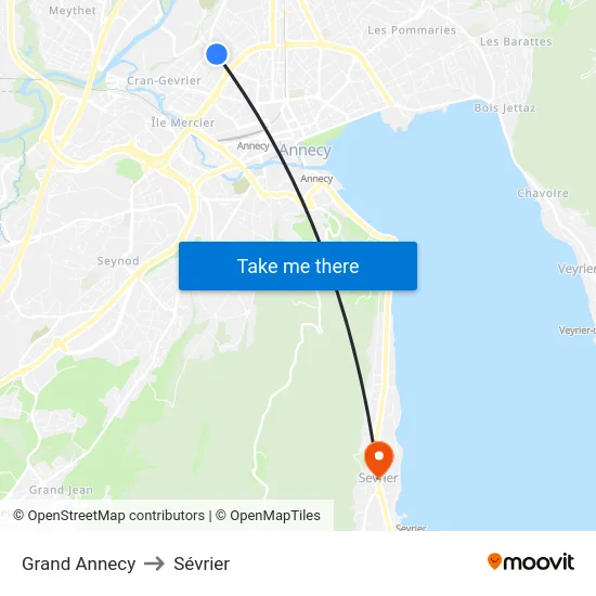Grand Annecy to Sévrier map