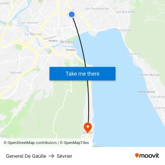 General De Gaulle to Sévrier map