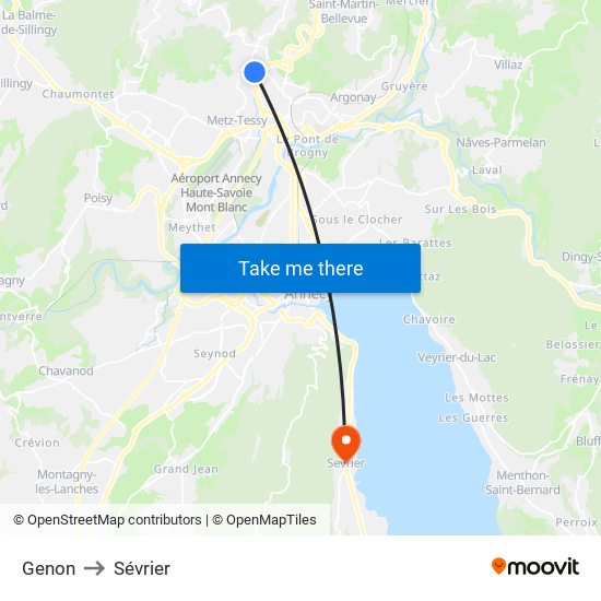 Genon to Sévrier map