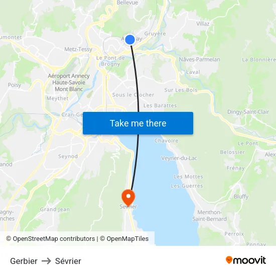 Gerbier to Sévrier map