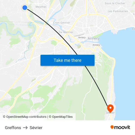 Greffons to Sévrier map