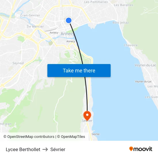 Lycee Berthollet to Sévrier map