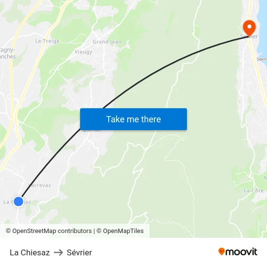 La Chiesaz to Sévrier map