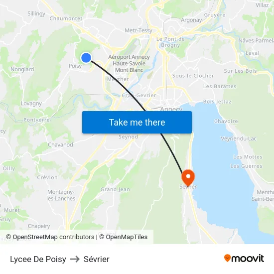 Lycee De Poisy to Sévrier map