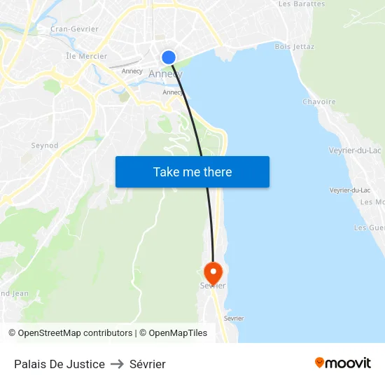 Palais De Justice to Sévrier map